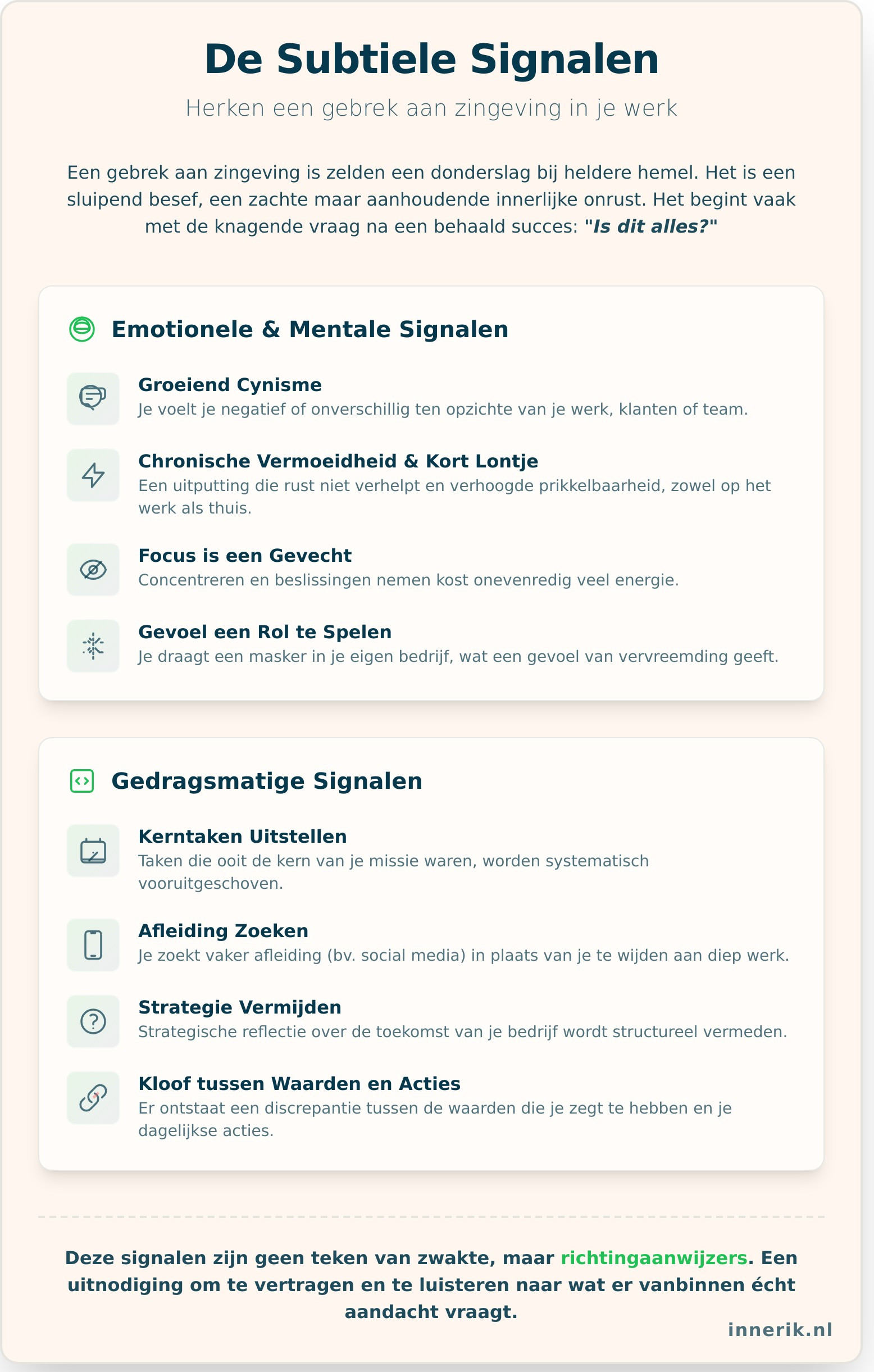Zingeving in je werk vinden: een gids voorbij de clichés - Infographic