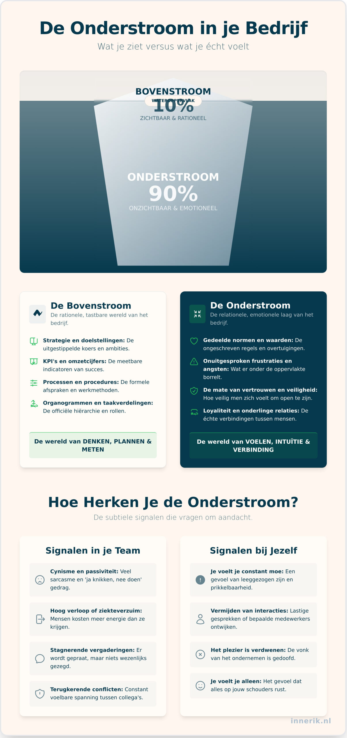 Wat is de onderstroom en hoe ga je ermee om in je bedrijf? - Infographic