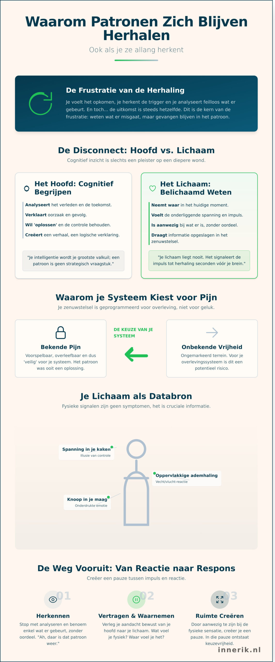 Waarom patronen zich blijven herhalen – ook als je ze allang herkent - Infographic